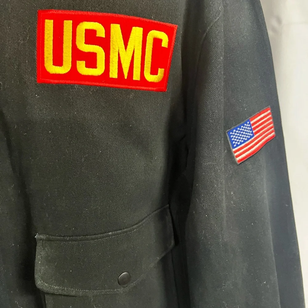 United States Marine Corps Black Bomber Jacket - Picture 3 of 9